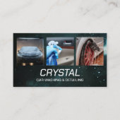 Auto Wassen en Auto Detailing Drie foto's Visitekaartje (Voorkant)