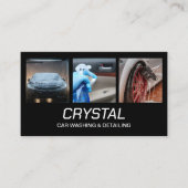 Auto Wassen en Auto Detailing Drie foto's Visitekaartje (Voorkant)