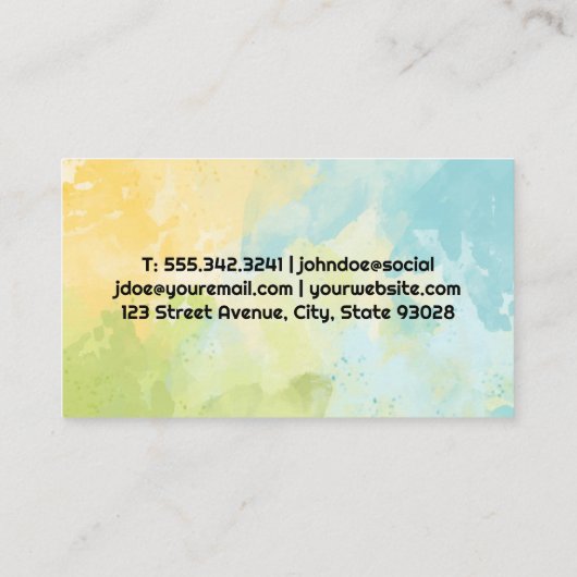 Auto Wassen Logo | Spuitfles | Auto Visitekaartje (Achterkant)