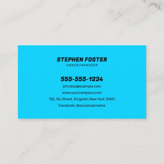 Auto Wassen Mobiel Detailing Water Drop Zwart Blau Visitekaartje (Achterkant)