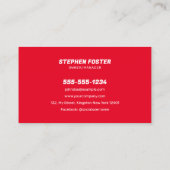 Auto Wassen Mobiel Detailing Water Drop Zwart Rood Visitekaartje (Achterkant)