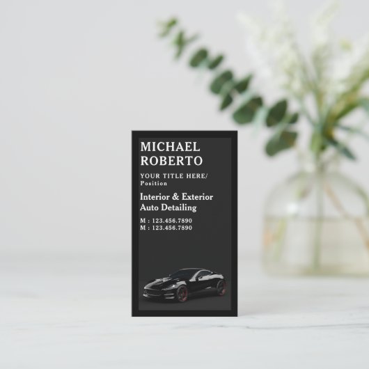 Auto Wassen Professionele Auto Detailing Automobie Visitekaartje (Staand voorkant)