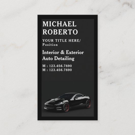 Auto Wassen Professionele Auto Detailing Automobie Visitekaartje (Voorkant)