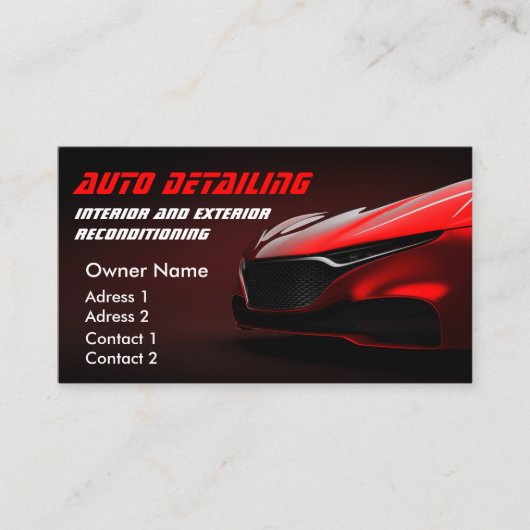 Auto Wassen Professionele Auto Detailing QR Code Visitekaartje (Voorkant)