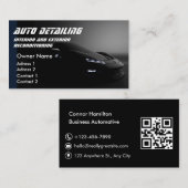 Auto Wassen Professionele Auto Detailing QR Code Visitekaartje (Voorkant / Achterkant)