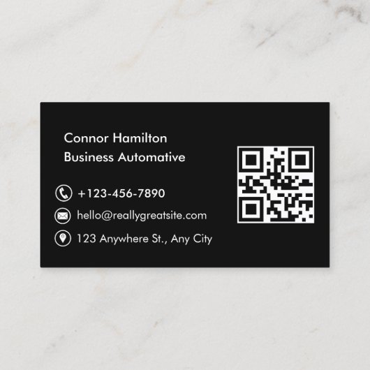 Auto Wassen Professionele Auto Detailing QR Code Visitekaartje (Achterkant)