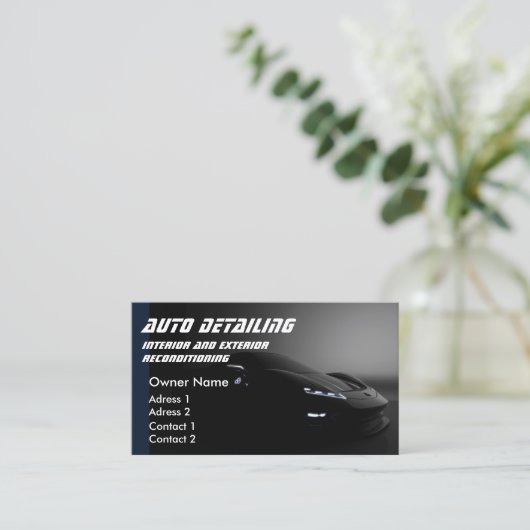 Auto Wassen Professionele Auto Detailing QR Code Visitekaartje (Staand voorkant)