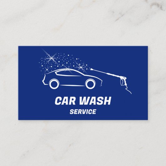 Auto Wassen Service Druk Wassen Auto Detail Visitekaartje (Voorkant)