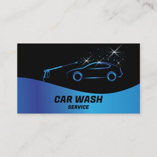 Auto Wassen Service Druk Wassen Auto Detail Visitekaartje (Voorkant)