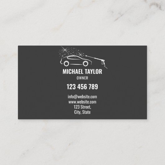 Auto Wassen Service Druk Wassen Auto Detail Visitekaartje (Achterkant)