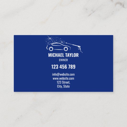 Auto Wassen Service Druk Wassen Auto Detail Visitekaartje (Achterkant)