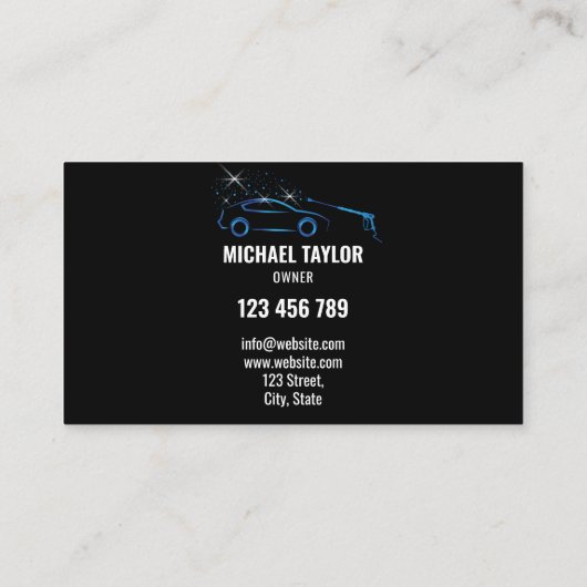 Auto Wassen Service Druk Wassen Auto Detail Visitekaartje (Achterkant)