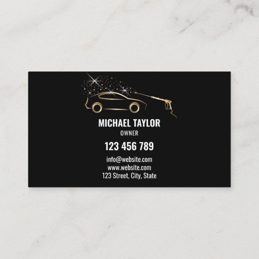 Auto Wassen Service Druk Wassen Auto Detail Visitekaartje (Achterkant)