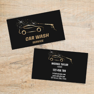 Auto Wassen Service Druk Wassen Auto Detail Visitekaartje