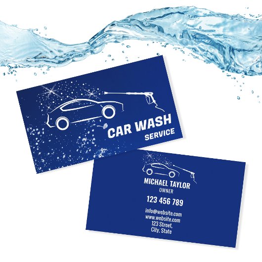 Auto Wassen Service Druk Wassen Auto Detail Visitekaartje