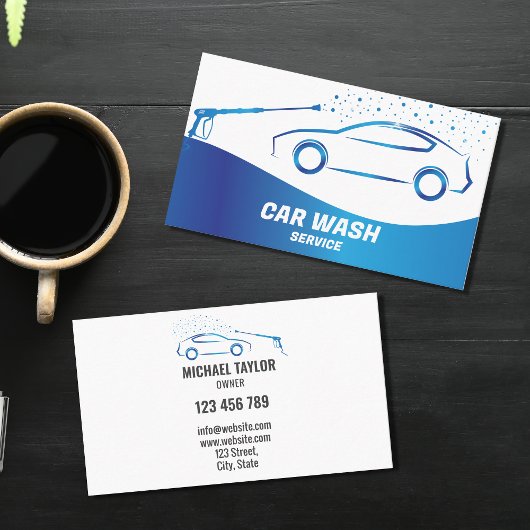 Auto Wassen Service Druk Wassen Auto Detail Visitekaartje