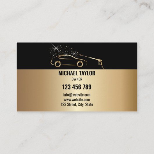 Auto Wassen Service Druk Wassen Auto Detail Visitekaartje (Achterkant)