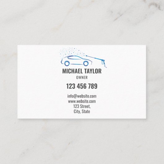 Auto Wassen Service Druk Wassen Auto Detail Visitekaartje (Achterkant)
