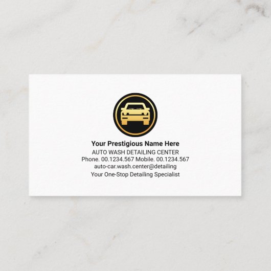 Auto Wassen Signage op het wateroppervlak Visitekaartje (Achterkant)