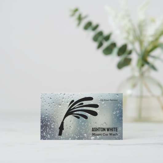 Auto wassen visitekaartje (Staand voorkant)