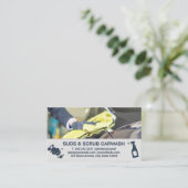 Auto Wassen Werknemer Drogen | Auto Buffing Polish Visitekaartje (Staand voorkant)