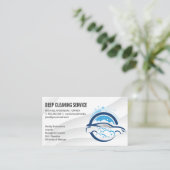 Auto Wassen Zeepbellen reinigen Logo Visitekaartje (Staand voorkant)