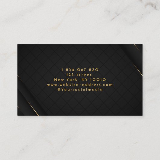 Auto Wassen Zwart & Goud Visitekaartje (Achterkant)