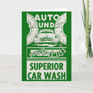 Auto-waswas voor 1950-auto kaart