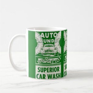 Auto-waswas voor 1950-auto koffiemok