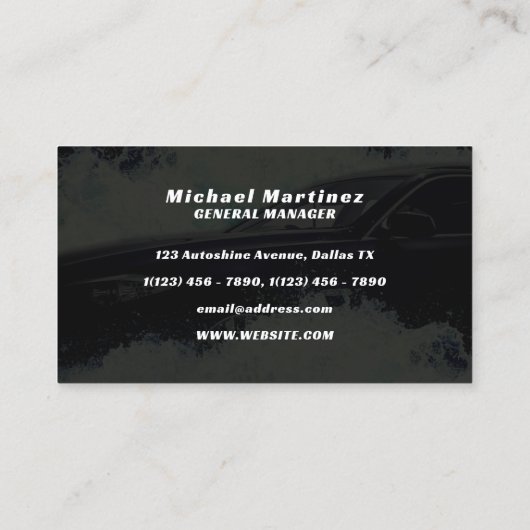 Auto water splash automotive aquatisch Visitekaart Visitekaartje (Achterkant)
