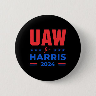 Auto-werknemers voor Harris 2024 UAW Red Strike Ka Ronde Button 5,7 Cm