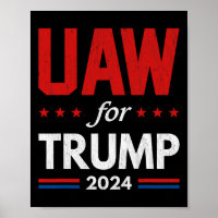 Auto-werknemers voor Trump 2024 Amerikaanse vlag T