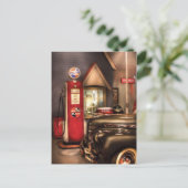 Auto - White Flash Benzoline Briefkaart (Staand voorkant)