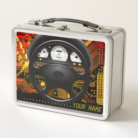 Auto Wiel 2 RVS Lunchbox (Voorkant)