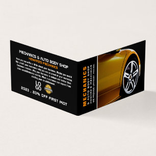 Auto wiel, Auto monteur & reparaties, gedetailleer Visitekaartje