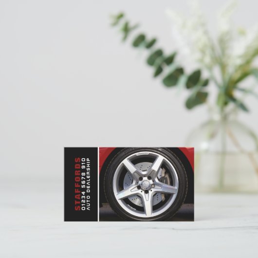 Auto Wiel Ontwerp, Auto Dealer Visitekaartje (Staand voorkant)