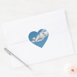 Auto wolk blauw hart sticker