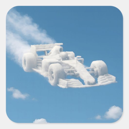 Auto wolk vierkant sticker beschrijving (Voorkant)