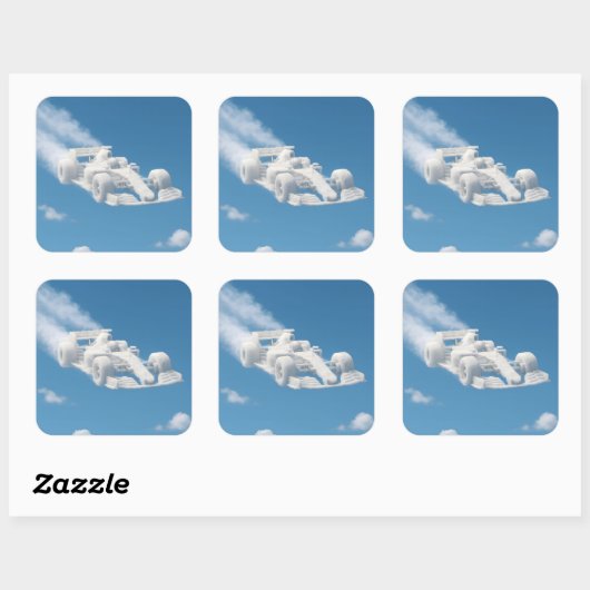 Auto wolk vierkant sticker beschrijving (Vel)