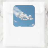 Auto wolk vierkant sticker beschrijving (Tas)