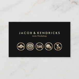 Auto Workshop Gouden Iconen BusinessCard Visitekaartje