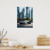 Auto Wow! Futuristische auto Poster (Keuken)