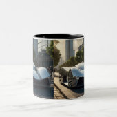 Auto Wow! Toekomstige auto 03 Tweekleurige Koffiemok (Center)