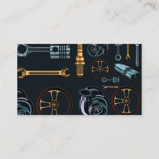 Auto Wrecker, Parts Recycler Black Classic Custom Visitekaartje (Achterkant)