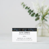 Auto Wrecker, Parts Recycler Black Classic Custom Visitekaartje (Staand voorkant)