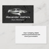 Auto Wrench Metal Logo | monteur Visitekaartje (Voorkant / Achterkant)