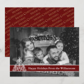 Auto zwart-wit Prettige feestdagen stijlvolle stru Feestdagenkaart (Voorkant / Achterkant)