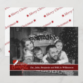 Auto Zwart-witte Foto met het Pet van de Kerstman Feestdagenkaart (Voorkant / Achterkant)