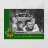 Auto zwarte en witte foto met Holly Kerstmis Briefkaart (Voorkant)