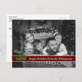 Auto zwarte en witte foto met kerstboom briefkaart (Voorkant / Achterkant)